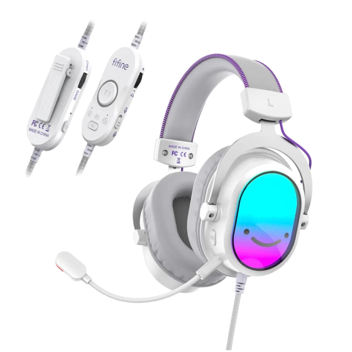 AUDÍFONO FIFINE AMPLIGAME H16 RGB SONIDO VIRTUAL 7.1 - BLANCO - 1