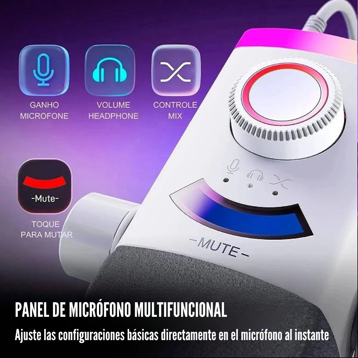 MICRÓFONO FIFINE AMPLIGAME AM8PROT XLR/USB (INCLUYE BRAZO) - BLANCO - 7
