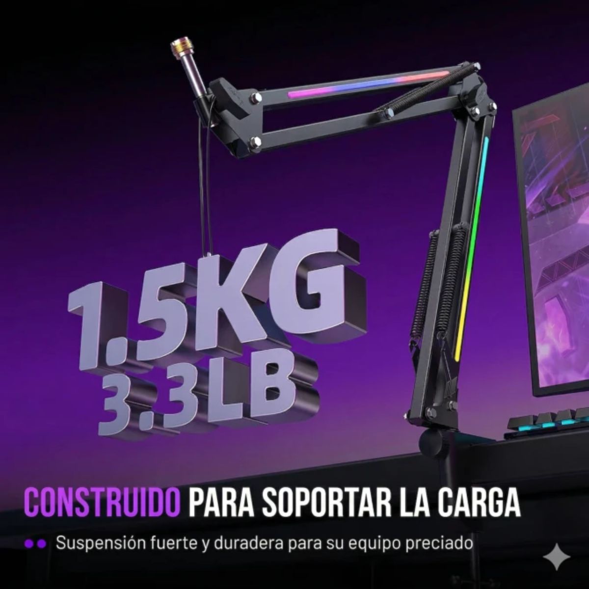 BRAZO PARA MICRÓFONO FIFINE BM38 RGB - NEGRO - 5