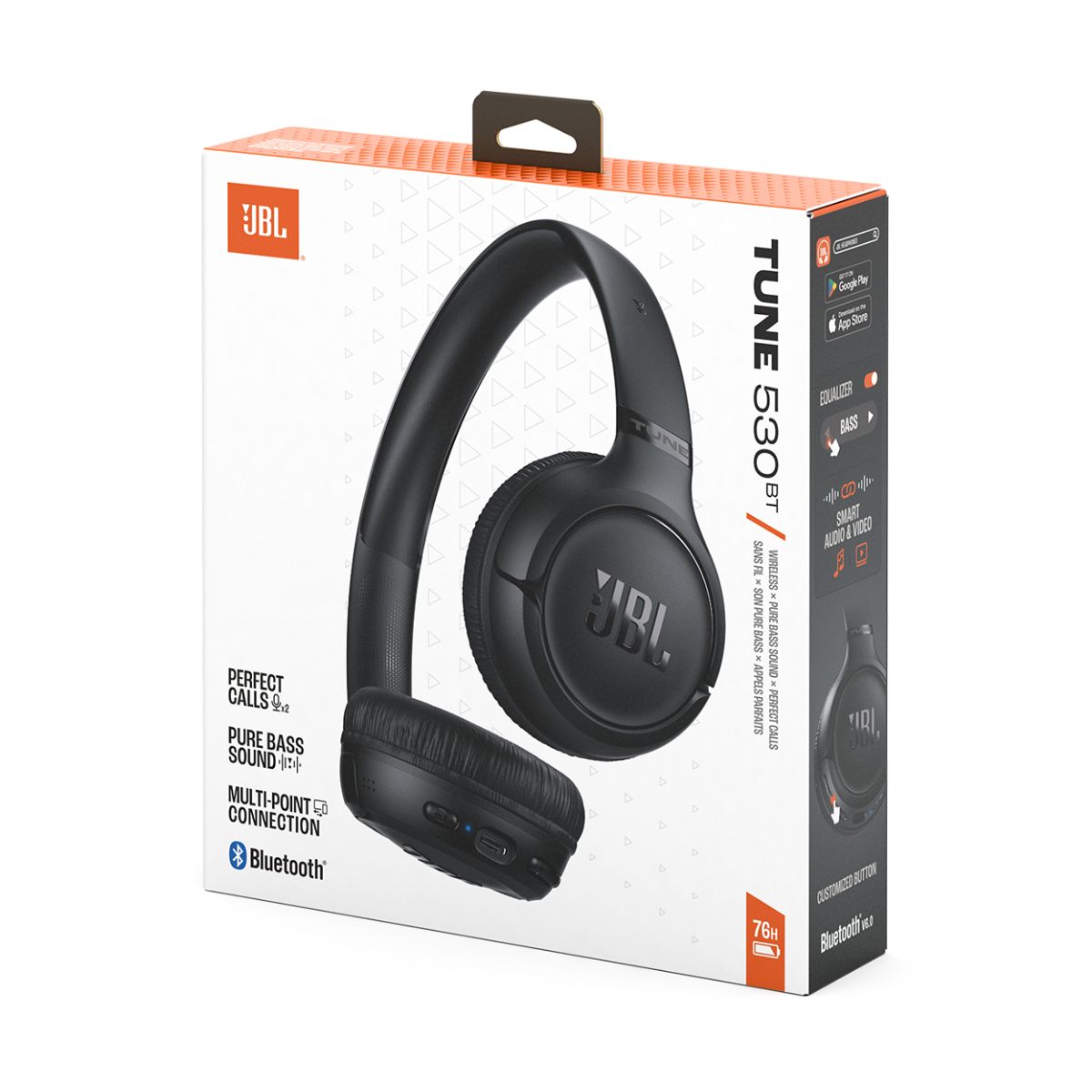AUDÍFONO JBL TUNE 530BT BLUETOOTH PURE BASS - NEGRO - 5