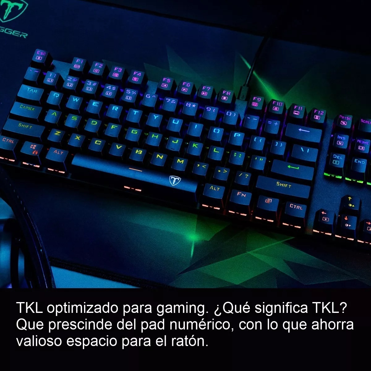 TECLADO T-DAGGER BORA LITE TGK313 TKL RAINBOW SPA SWITCH RED - NEGRO - 3