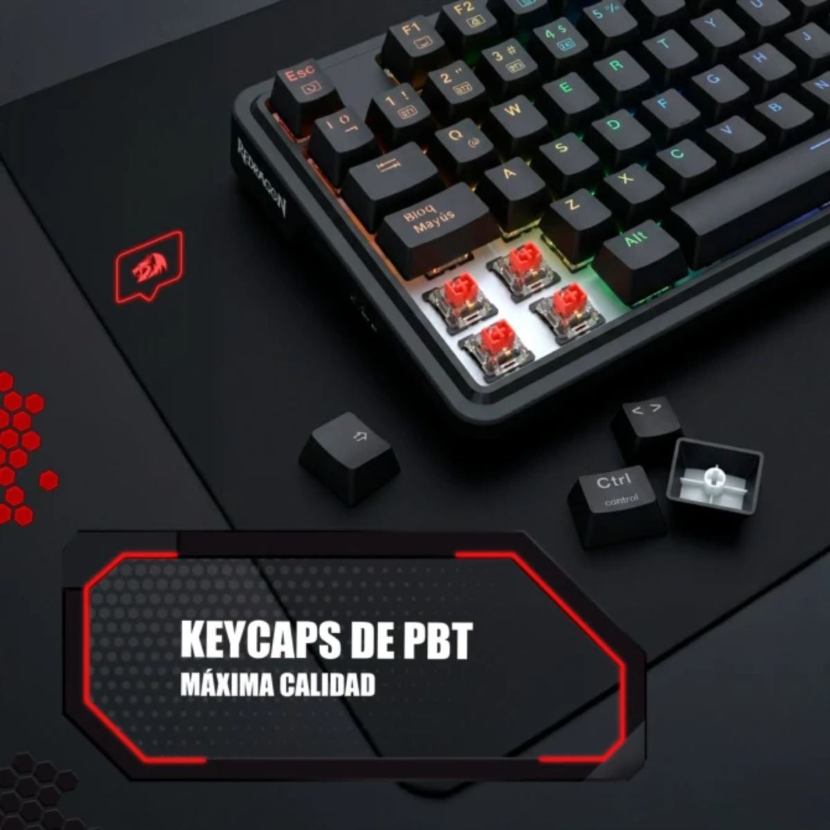 TECLADO REDRAGON UCAL PRO K673 75% WIRELESS ESPAÑOL - BLACK - 4