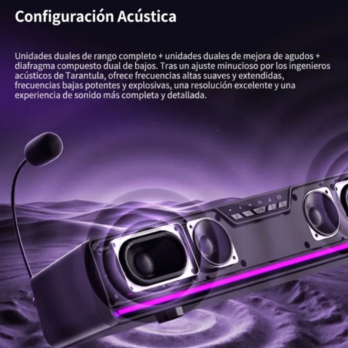 PARLANTE AULA GS6 PRO (USB Y BLUETOOTH 5.4) RGB - NEGRO - 4