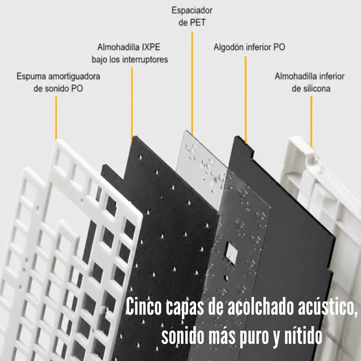 TECLADO AULA AU75 WIRELESS 75% SWITCH MECHANICAL - BLACK/YELLOW - 3