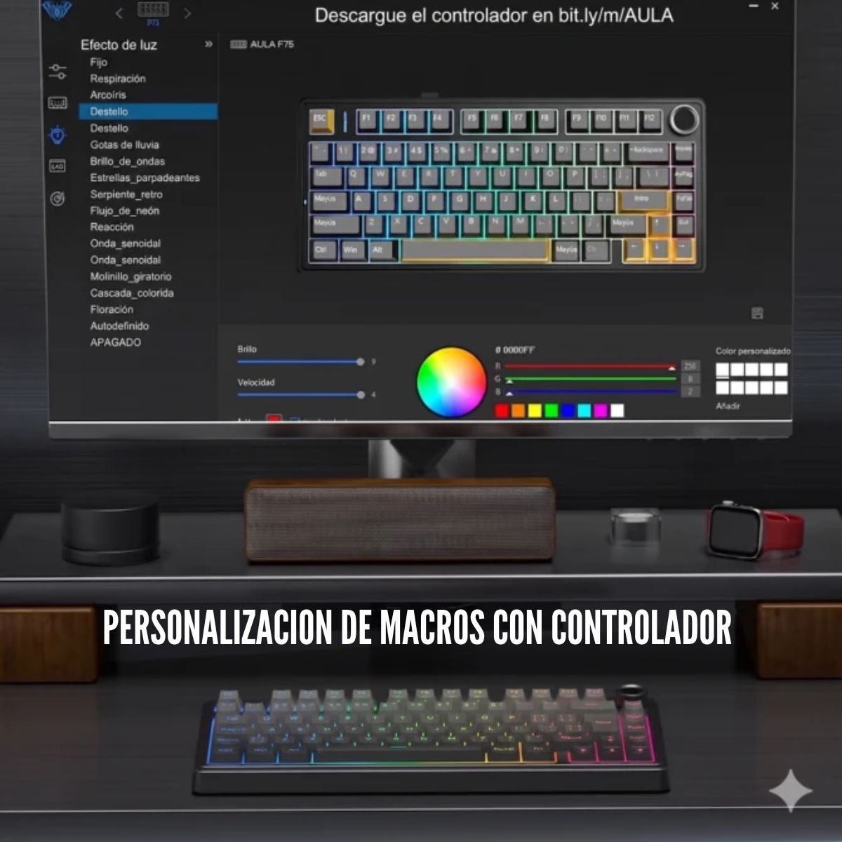 TECLADO AULA F75 WIRELESS 75% SWITCH REAPER ESPAÑOL - DEGRADED - 5