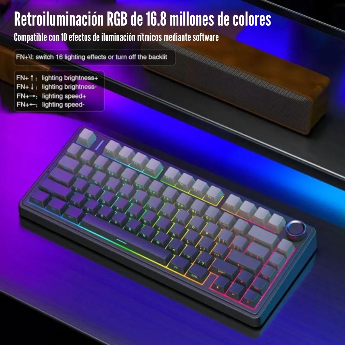 TECLADO AULA F75 WIRELESS 75% SWITCH REAPER ESPAÑOL - DEGRADED - 6