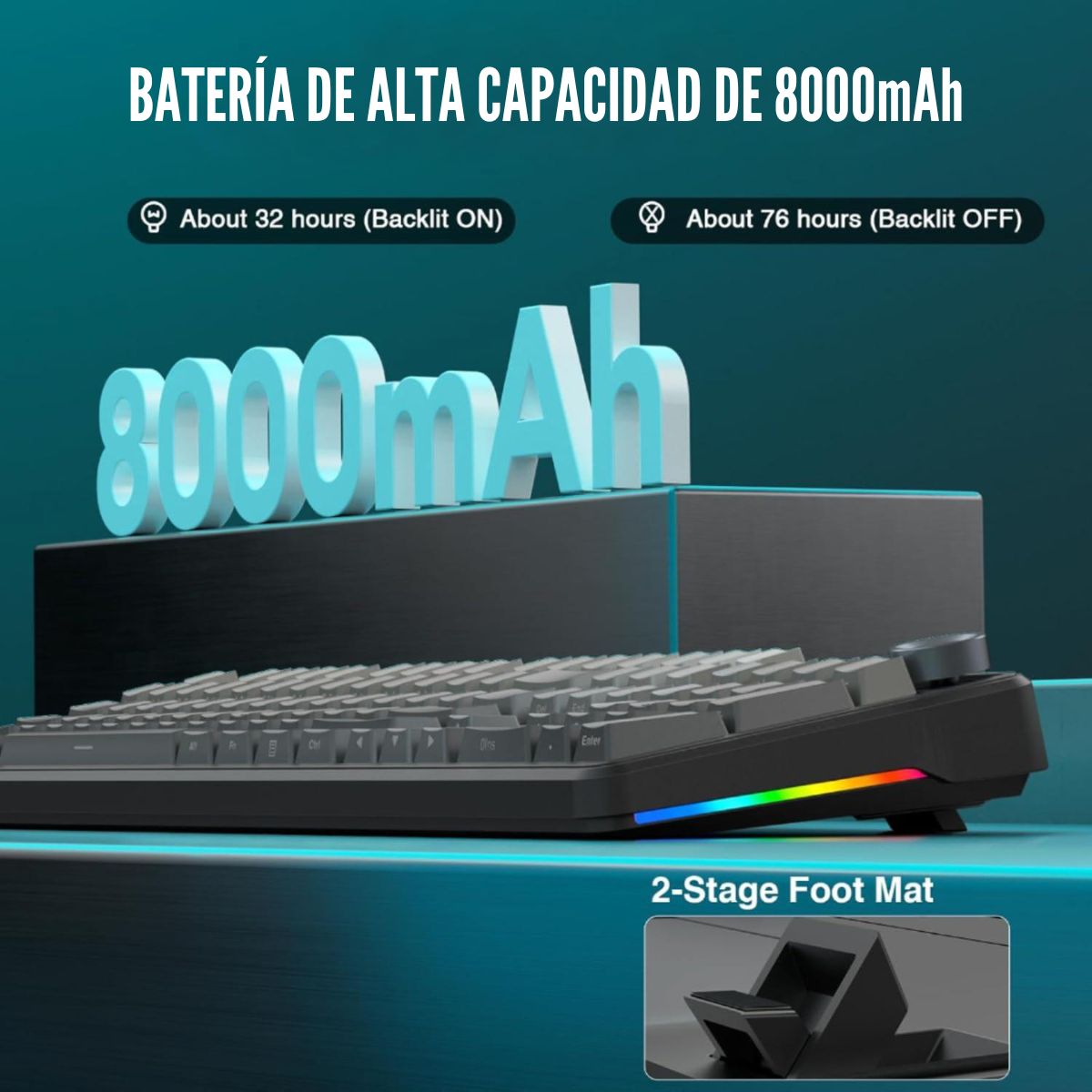 TECLADO AULA F108 PRO WIRELESS RGB SWITCH FLOWER - DEGRADED - 4
