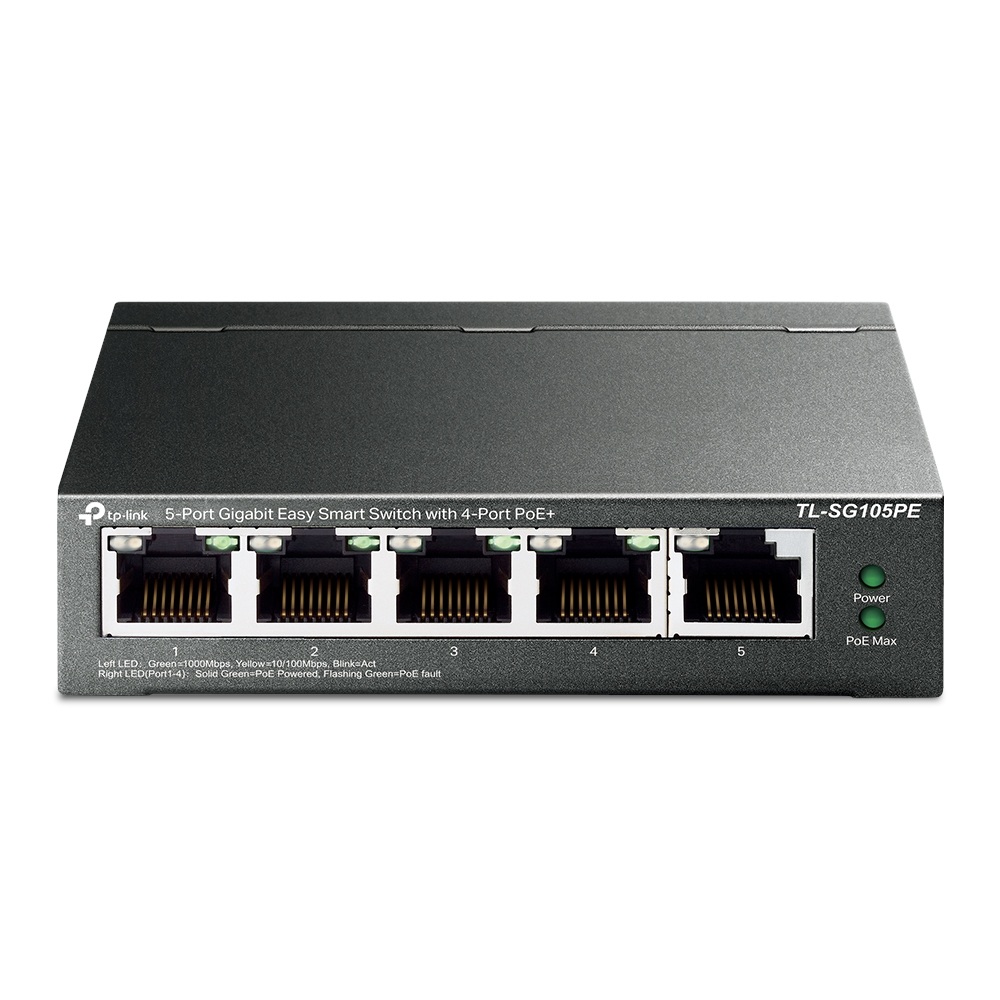 SWITCH TP-LINK TL-SG105PE DE 5 PUERTOS GIGABIT (4 PUERTOS POE+) - 1