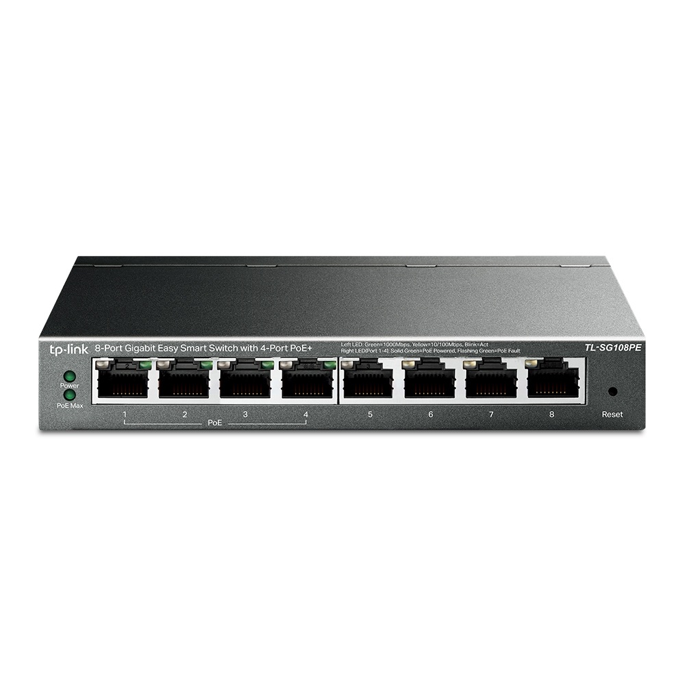 SWITCH TP-LINK TL-SG108PE DE 8 PUERTOS GIGABIT (4 PUERTOS POE+) - 1