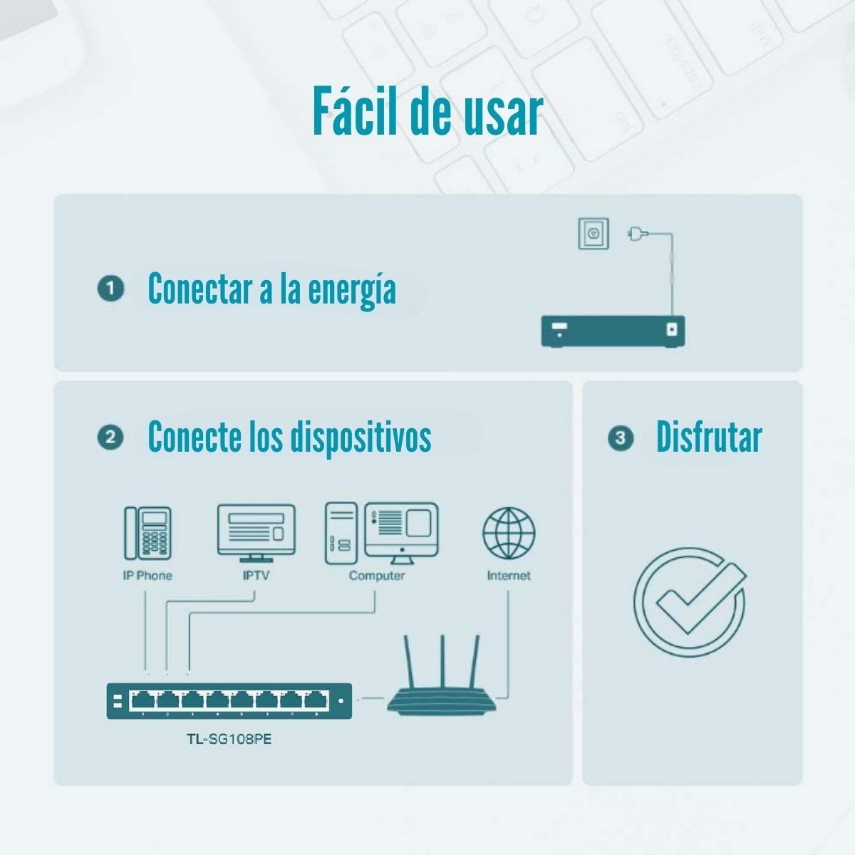 SWITCH TP-LINK TL-SG108PE DE 8 PUERTOS GIGABIT (4 PUERTOS POE+) - 5