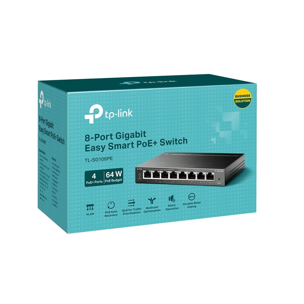 SWITCH TP-LINK TL-SG108PE DE 8 PUERTOS GIGABIT (4 PUERTOS POE+) - 6