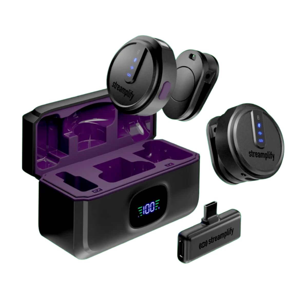 MICRÓFONO LAVALIER STREAMPLIFY MIC GO 48 OMNI DIRECCIONAL - NEGRO - 1