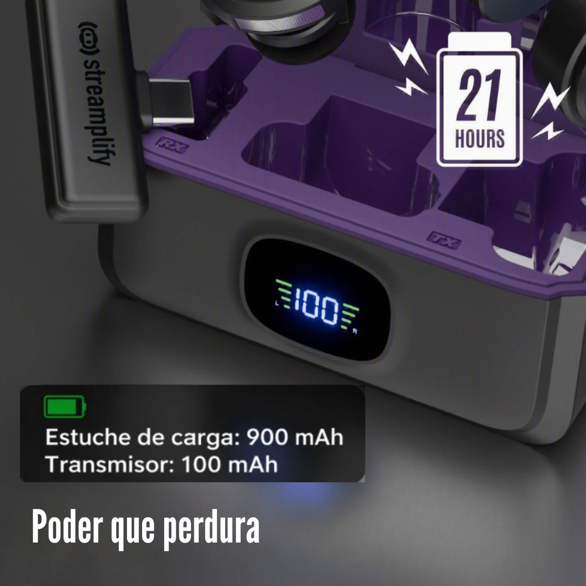 MICRÓFONO LAVALIER STREAMPLIFY MIC GO 48 OMNI DIRECCIONAL - NEGRO - 2