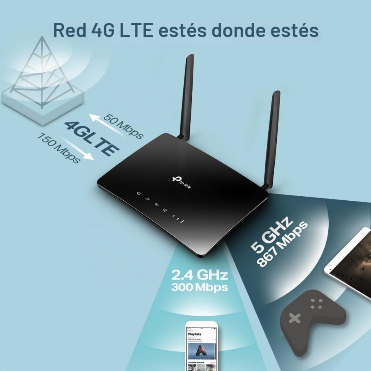 ROUTER TP-LINK ARCHER MR402 4G LTE WIRELESS AC1200 - 4