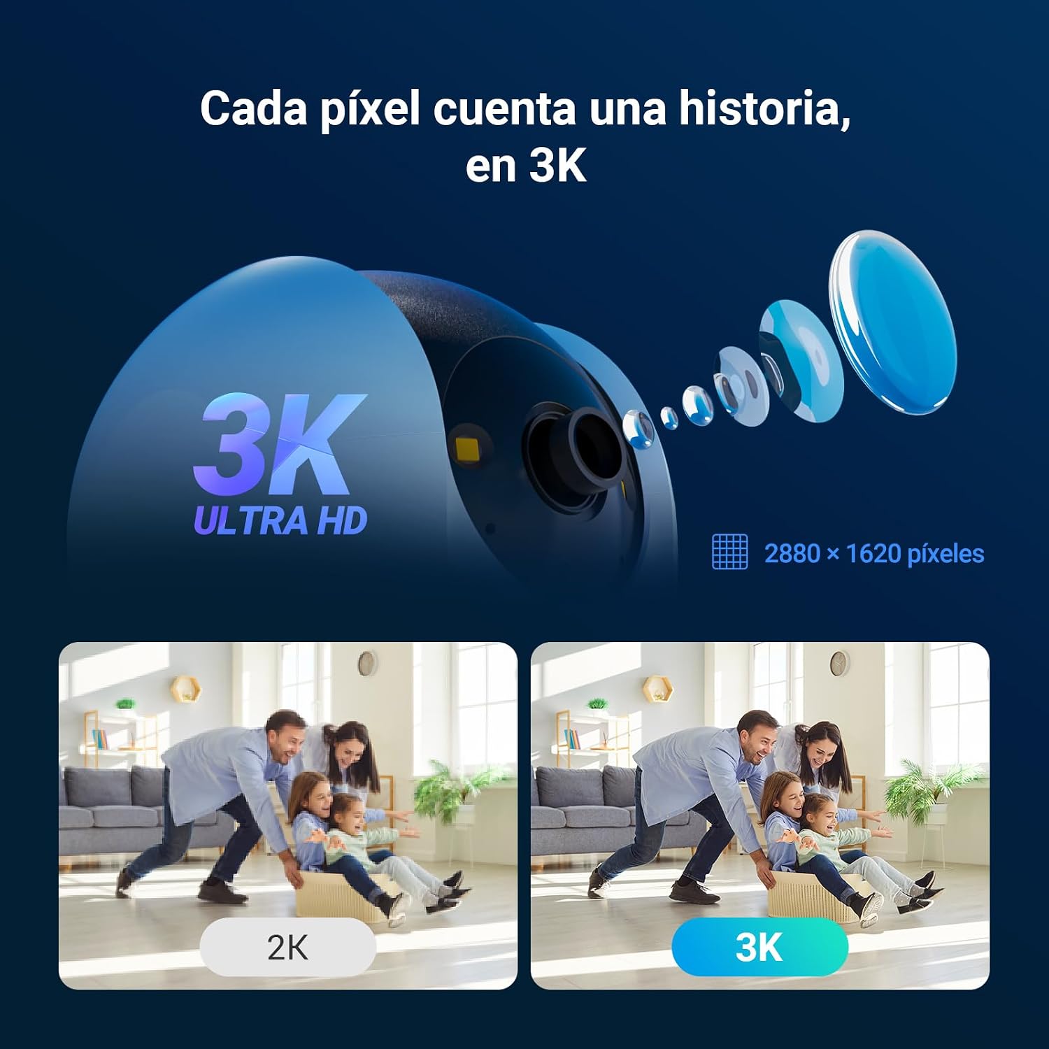 CÁMARA WIFI EZVIZ H6C G1 3K 5MP HOMEPLAY OS - BLANCO - 2