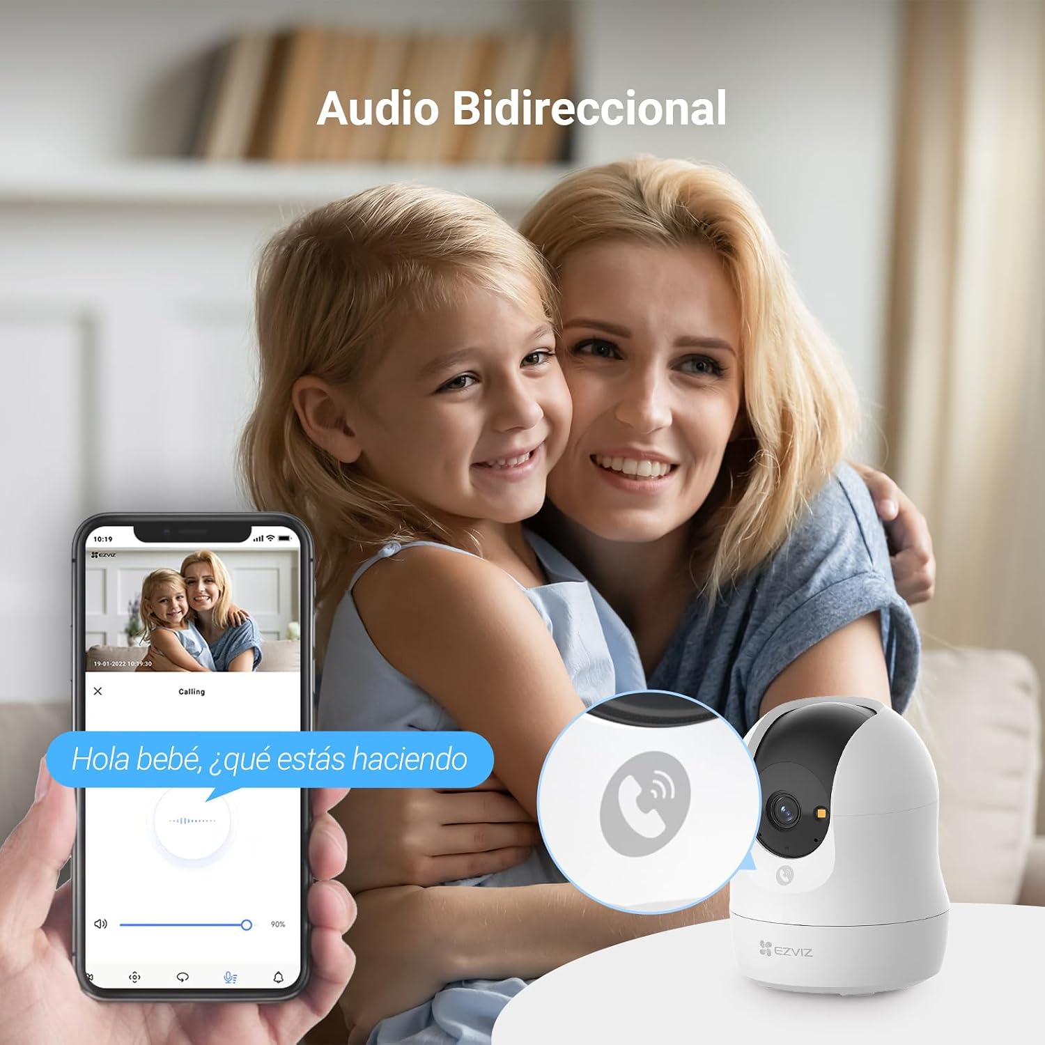 CÁMARA WIFI EZVIZ H6C G1 3K 5MP HOMEPLAY OS - BLANCO - 4