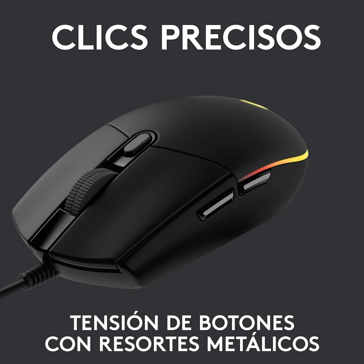 MOUSE LOGITECH G203 LIGHTSYNC RGB 8000 DPI - NEGRO - 4