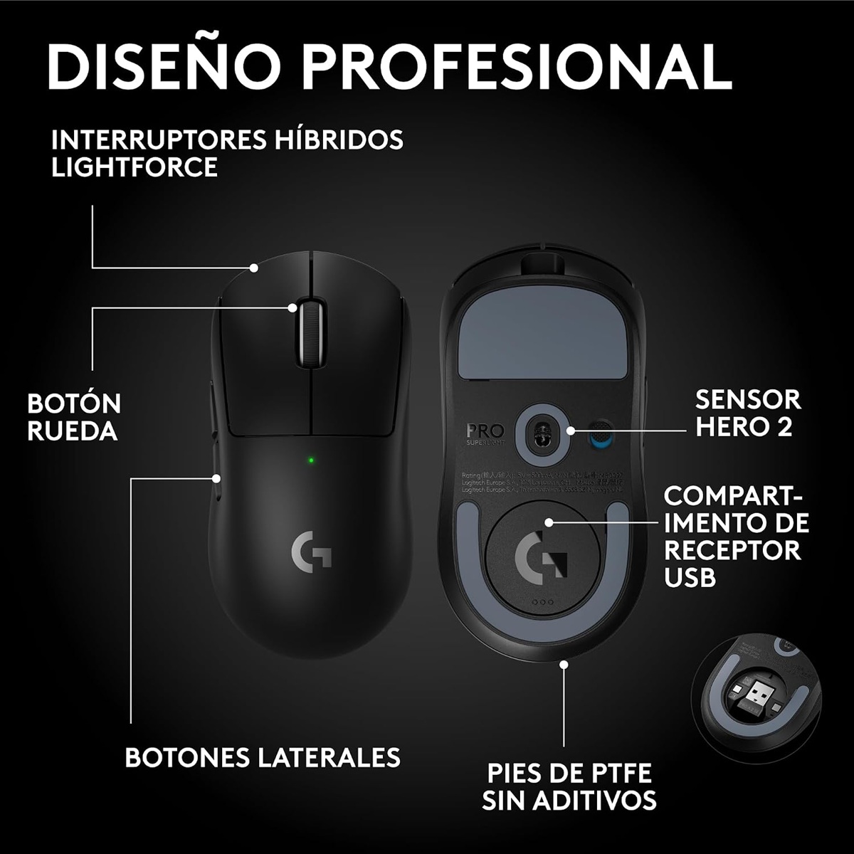 MOUSE LOGITECH G PRO X SUPERLIGHT 2 SE WIRELESS - 4