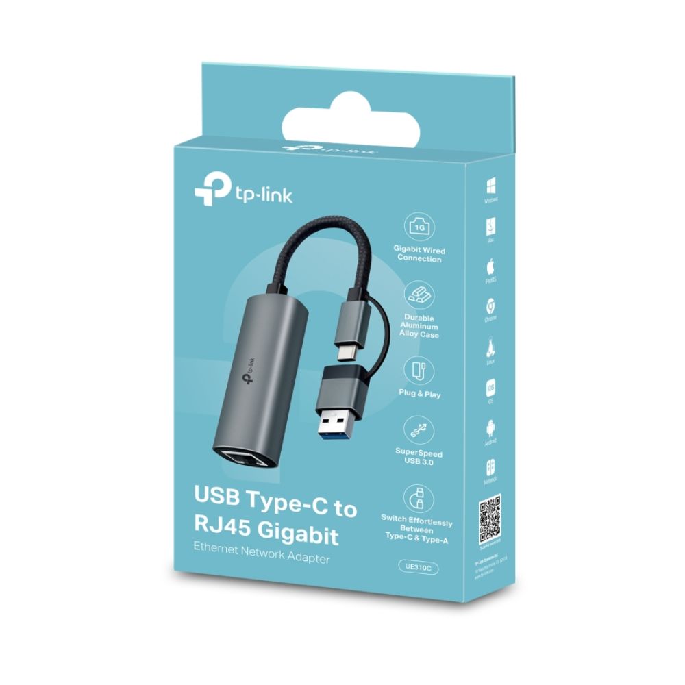 ADAPTADOR DE RED TP-LINK UE310C USB TYPE-C TO GIGABIT - 6