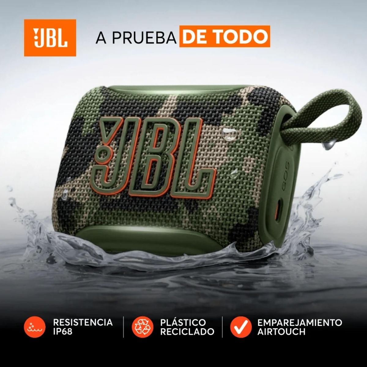 PARLANTE JBL GO 5 BLUETOOTH 6.0 IP68 - CAMUFLADO - 4