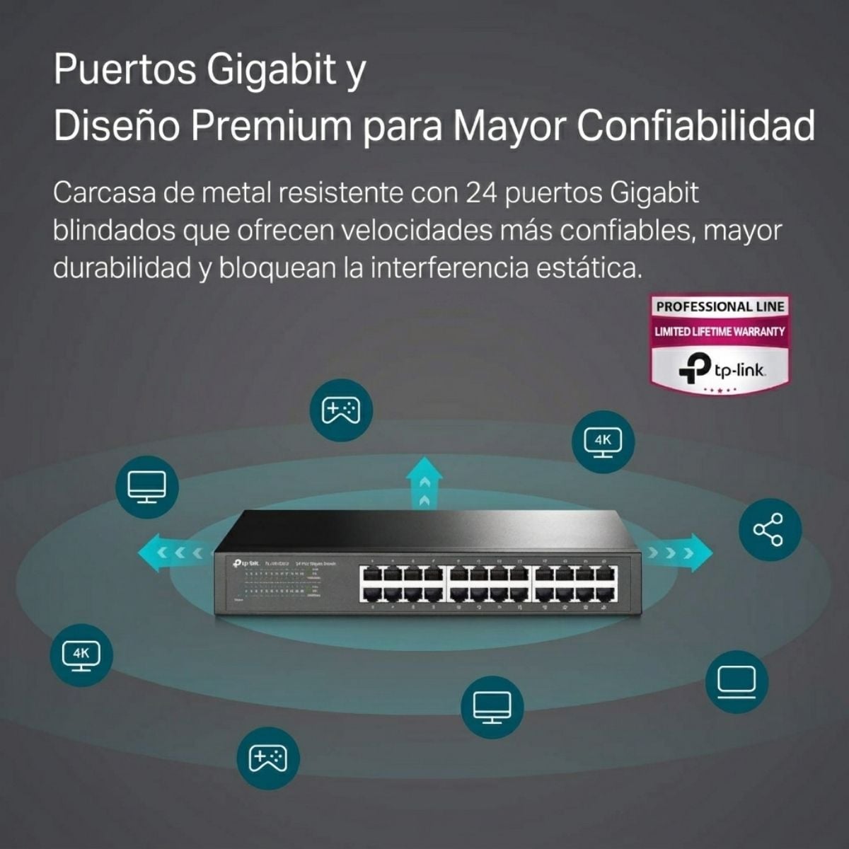 SWITCH TP-LINK TL-SG1024 DE 24 PUERTOS GIGABIT RACKMOUNT - 2