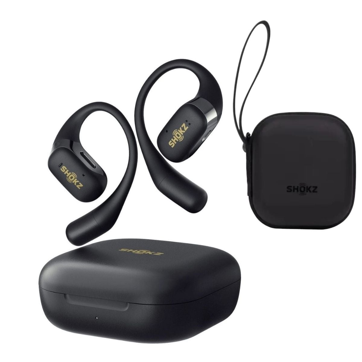 AUDÍFONO SHOKZ OPENFIT SE BUNDLE T910 TRUE WIRELESS OPEN EARS - BLACK - 1