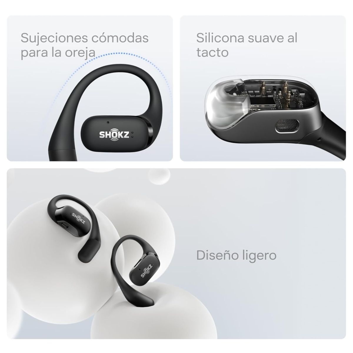 AUDÍFONO SHOKZ OPENFIT SE BUNDLE T910 TRUE WIRELESS OPEN EARS - BLACK - 2