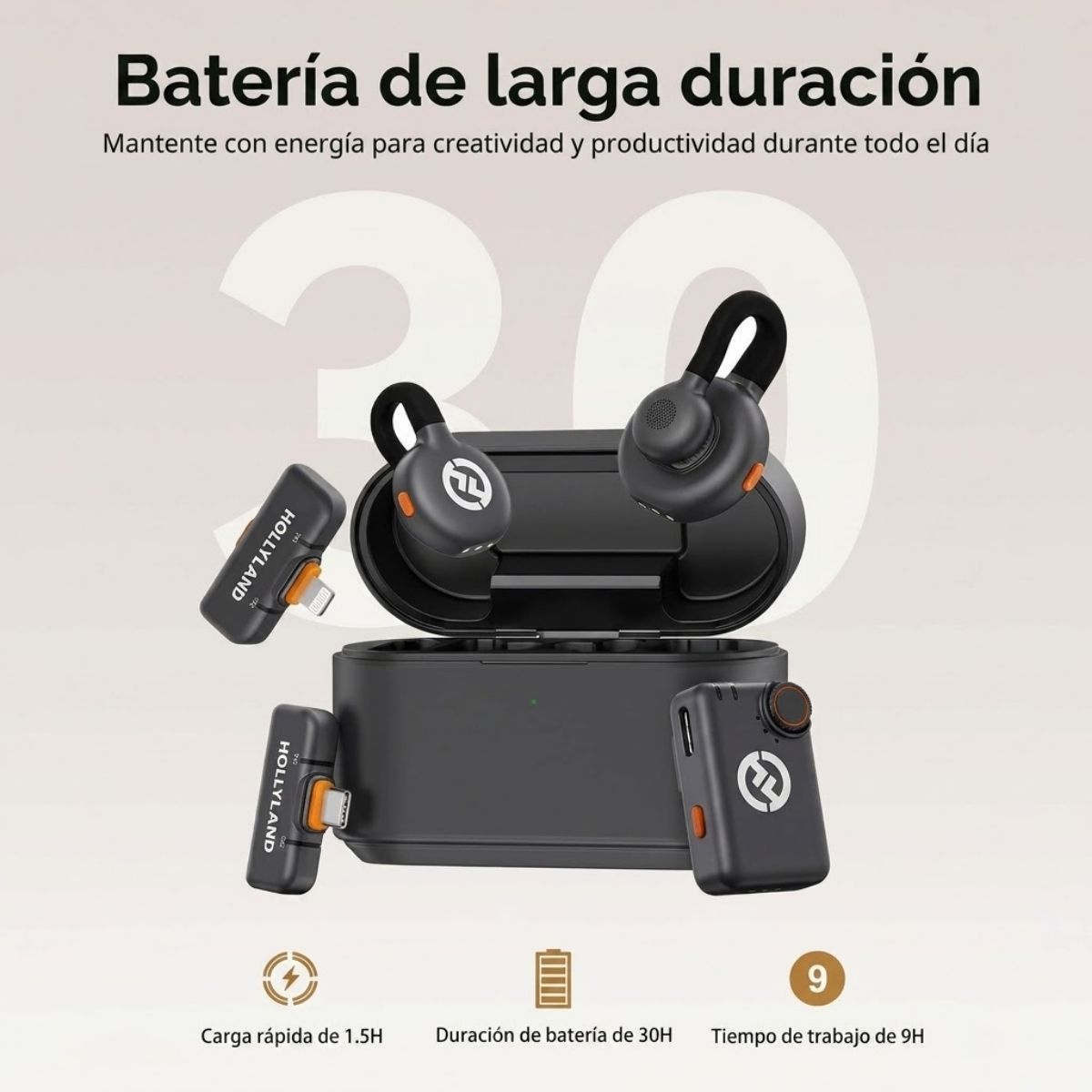 MICRÓFONO LAVALIER HOLLYLAND LARK M2S (COMBO) - NEGRO - 5
