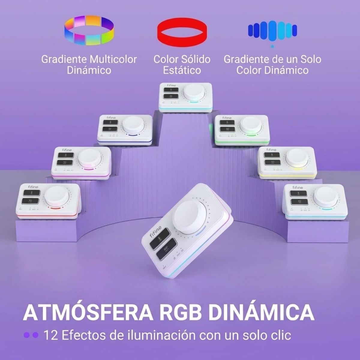 MIXER FIFINE AMPLIGAME SC9 RGB USB - BLANCO - 3