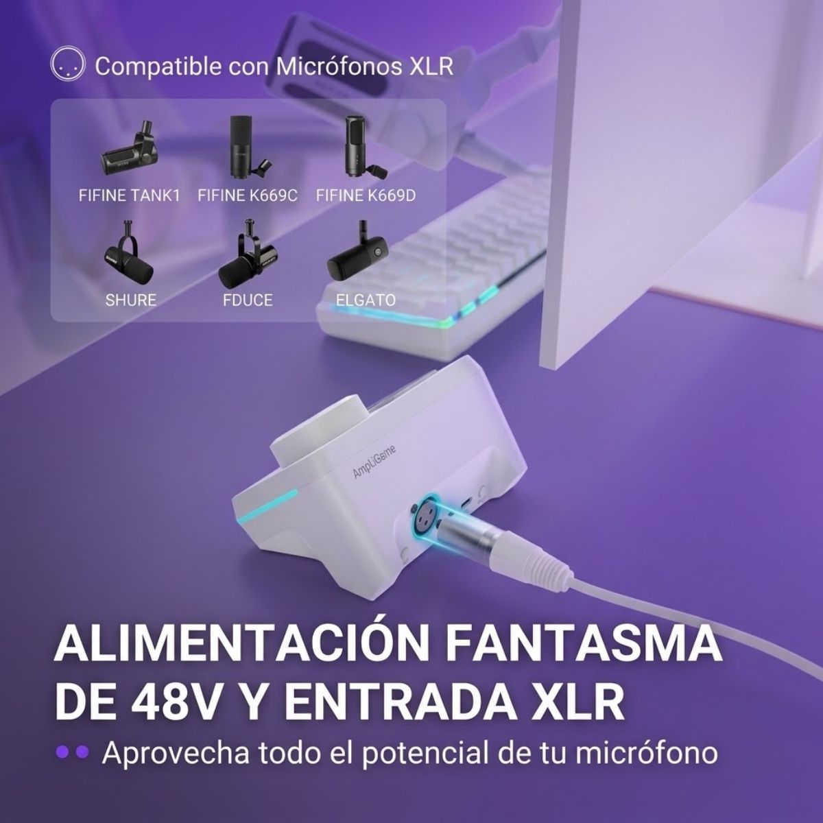 MIXER FIFINE AMPLIGAME SC9 RGB USB - BLANCO - 5