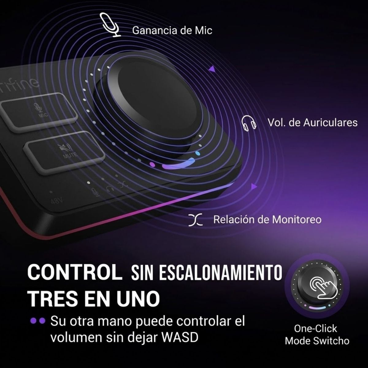 MIXER FIFINE AMPLIGAME SC9 RGB USB - NEGRO - 2
