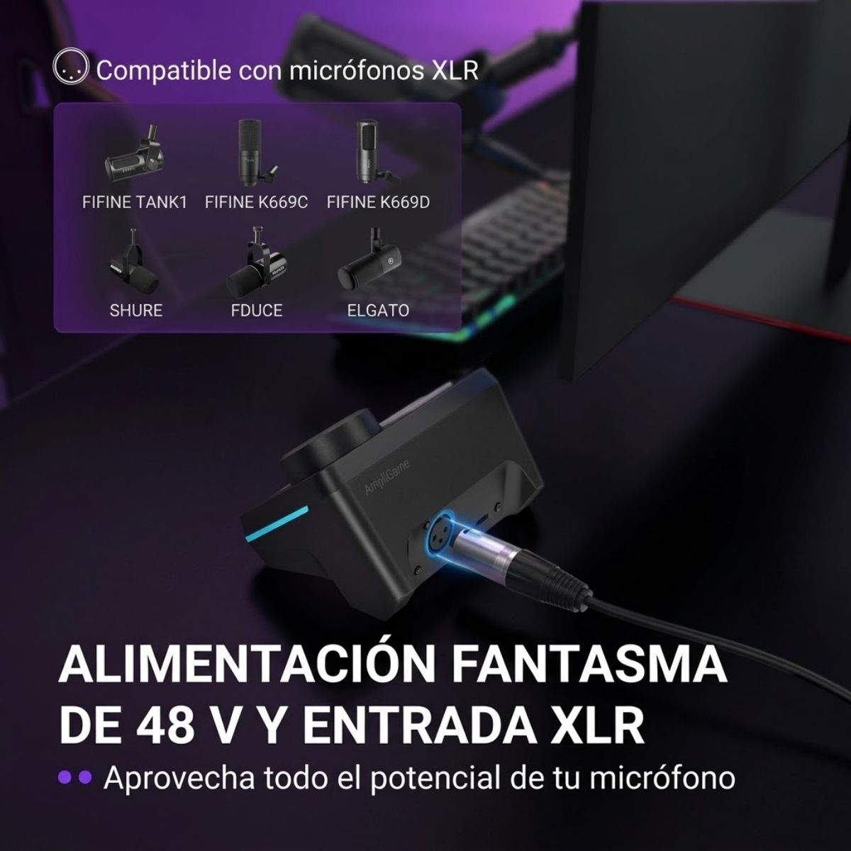 MIXER FIFINE AMPLIGAME SC9 RGB USB - NEGRO - 4
