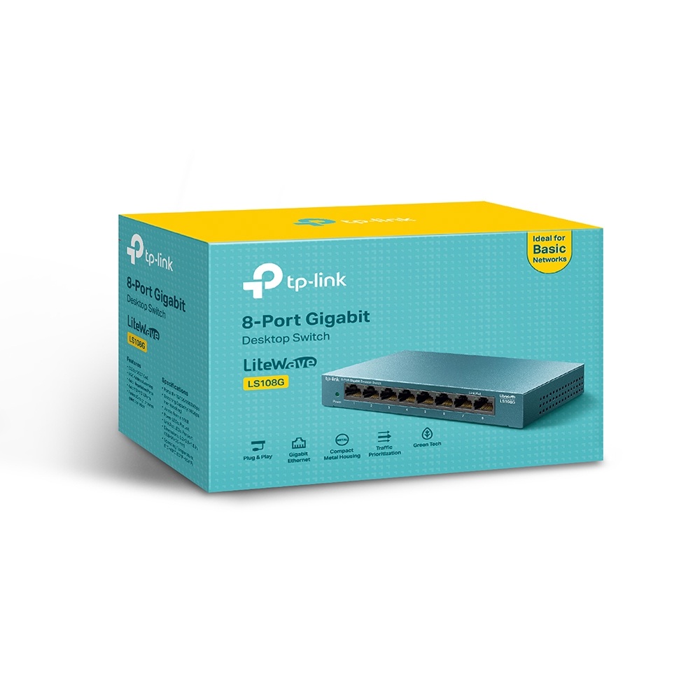 SWITCH TP-LINK LS108G LITEWAVE CON 8 PUERTOS GIGABIT - 5