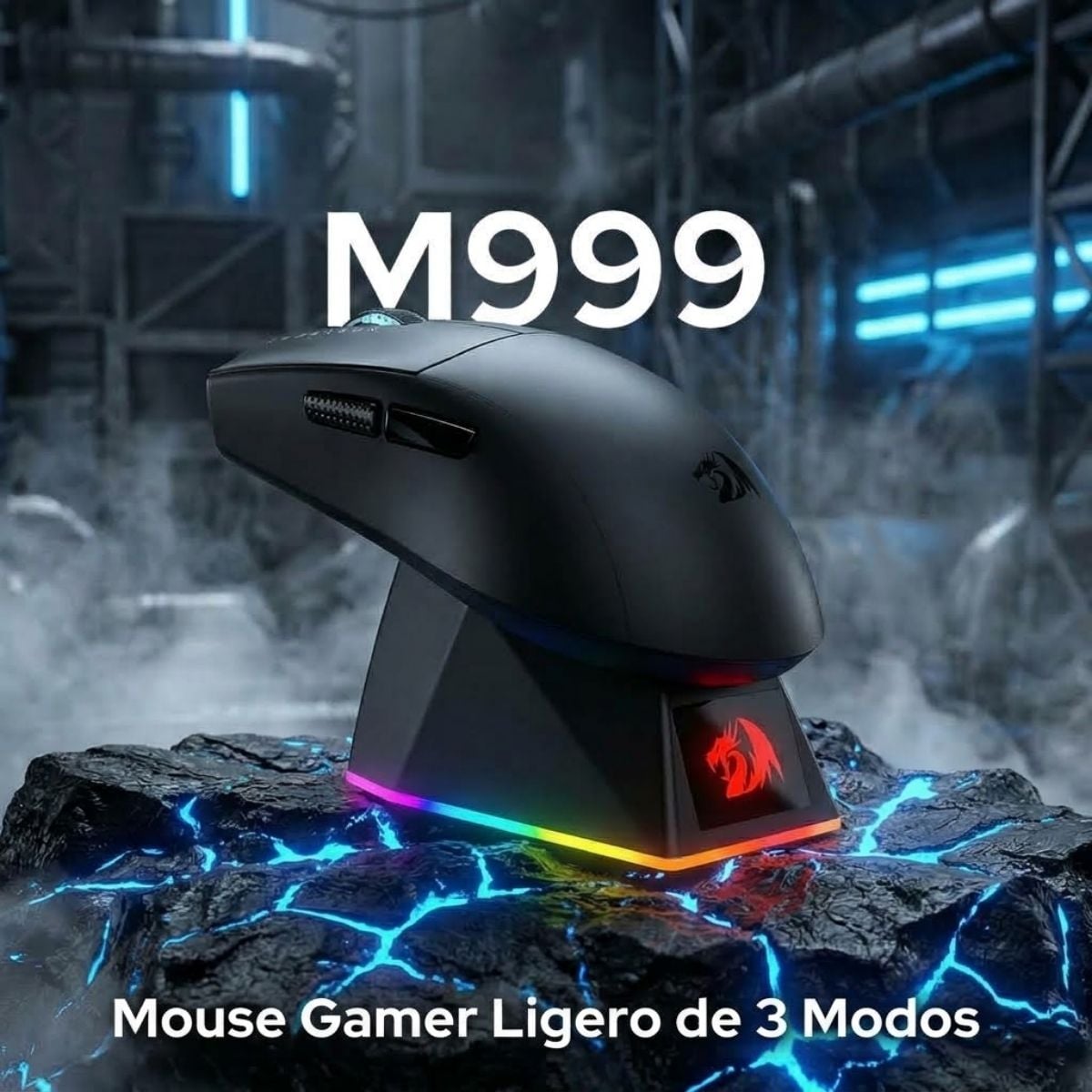 MOUSE REDRAGON KING ULTRA M999 RGB WIRELESS - BLACK - 2