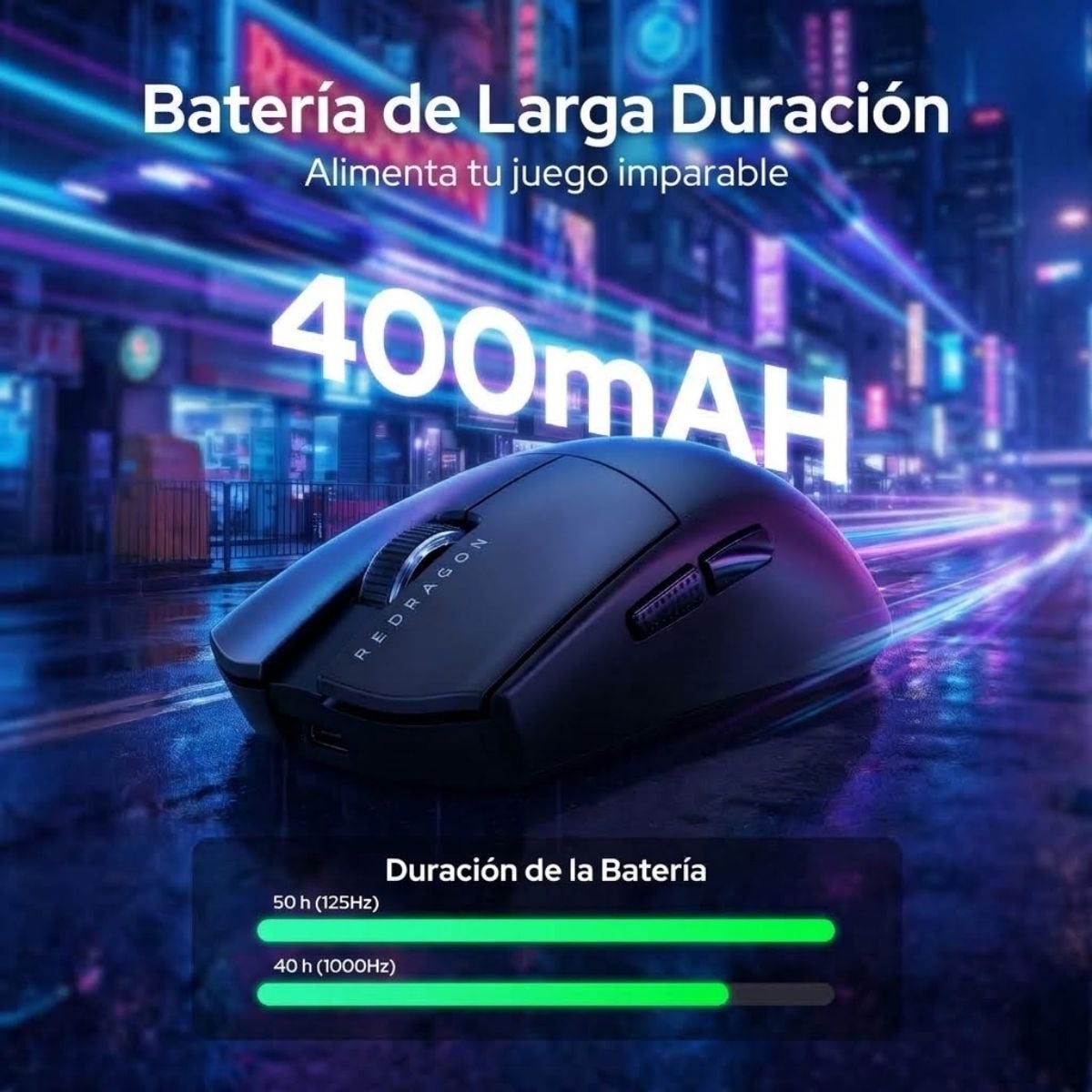 MOUSE REDRAGON KING ULTRA M999 RGB WIRELESS - BLACK - 3