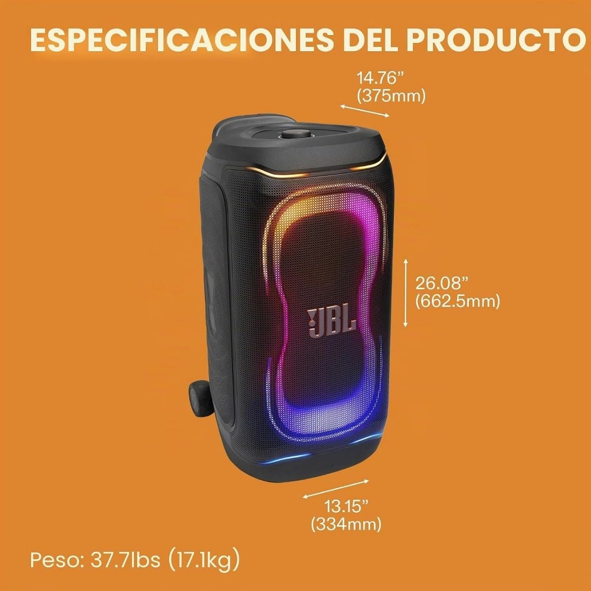 PARLANTE JBL PARTYBOX 330 BLUETOOTH 6.0 280W - NEGRO - 4
