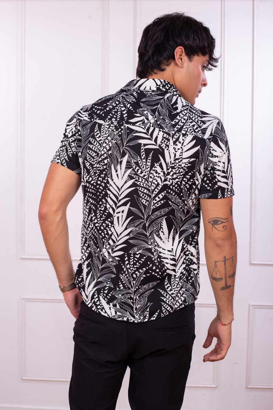 CAMISA MANGA CORTA SEDA HOMBRE DEXMEN FLOREADO - 2