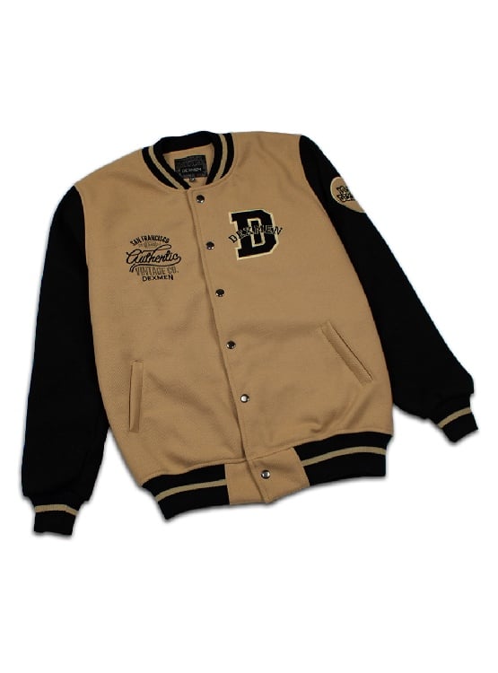 CASACA DEXMEN PAÑO BORDADA BEIGE - 1