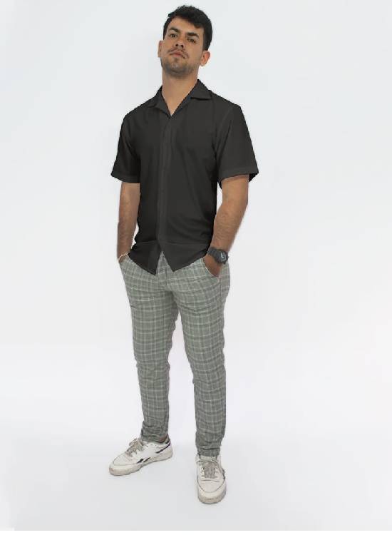 CAMISA DEXMEN SEDA STAR NEGRO - 1