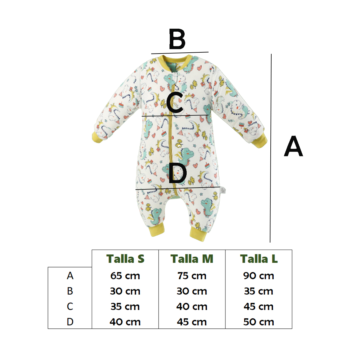 PIJAMA SACO DE DORMIR INFANTIL ALGODÓN TALLA S (1 A 2 AÑOS) - 5