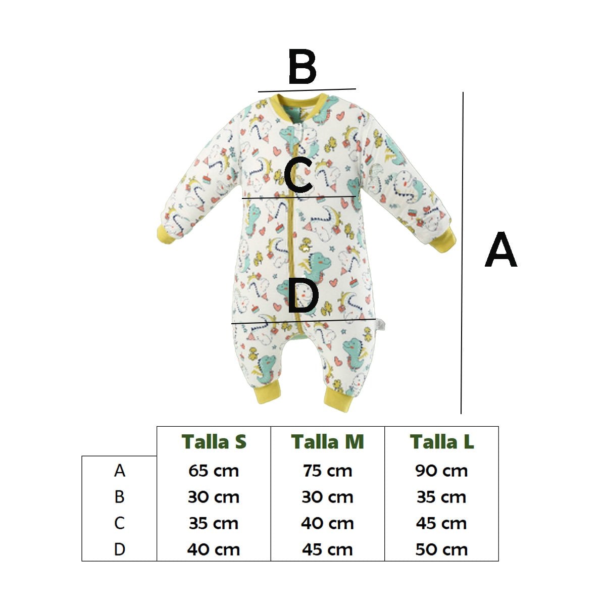 PIJAMA SACO DE DORMIR INFANTIL ALGODÓN TALLA S (1 A 2 AÑOS) - 5