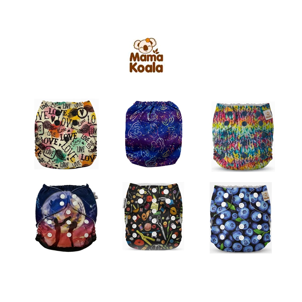 PAÑAL ECOLÓGICO DE TELA PACK X 6 UNIDADES MAMA KOALA - 1