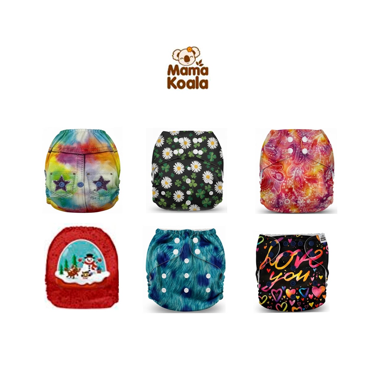 PAÑAL ECOLÓGICO DE TELA PACK X 6 UNIDADES MAMA KOALA - 1