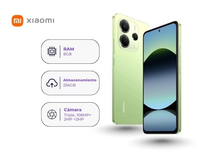 CELULAR XIAOMI REDMI NOTE 14 4G 256GB 8GB RAM COLOR VERDE LIMA - 2