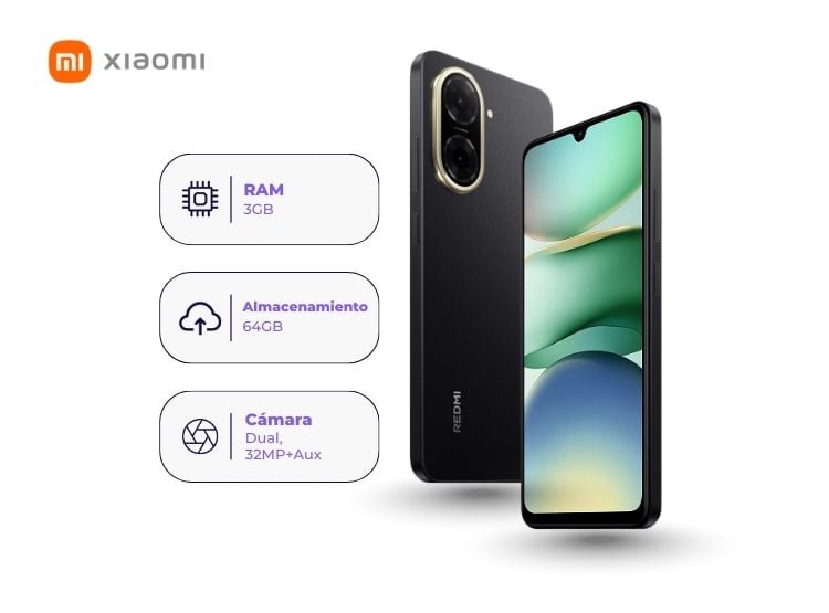 XIAOMI REDMI A5 4G 64GB 3GB NEGRO + SMARTWATCH + AUDIFONOS - 2