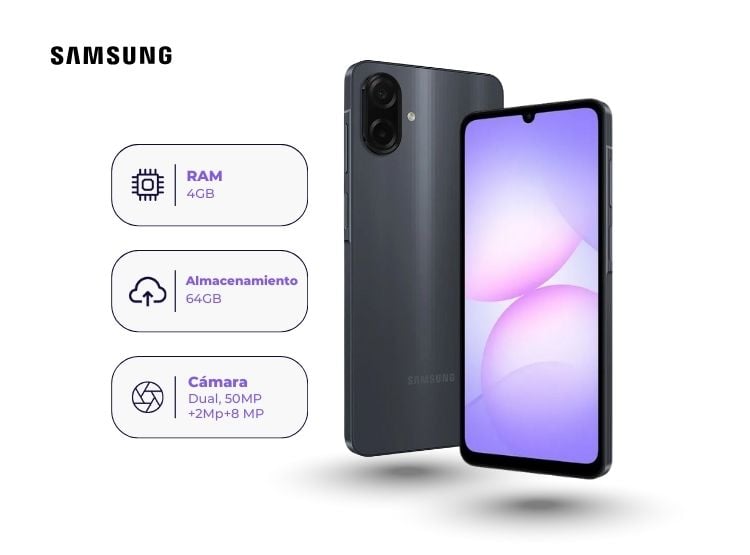SAMSUNG GALAXY A07 64GB 4GB NEGRO - 2