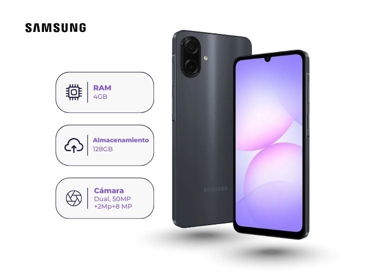 SAMSUNG GALAXY A07 128GB 4GB NEGRO - 2