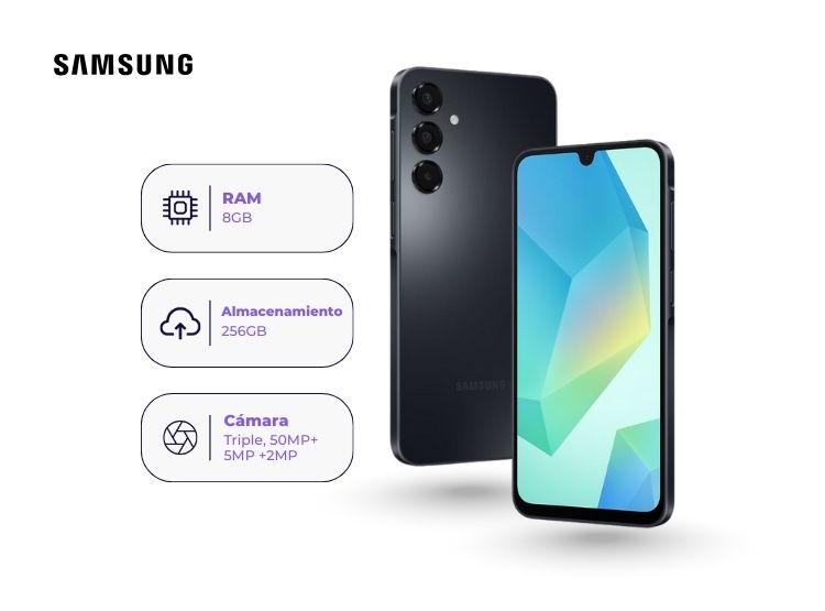 CELULAR SAMSUNG GALAXY A16 128GB 4GB NEGRO + ADAPTADOR USB-C SAMSUNG 15W - 2