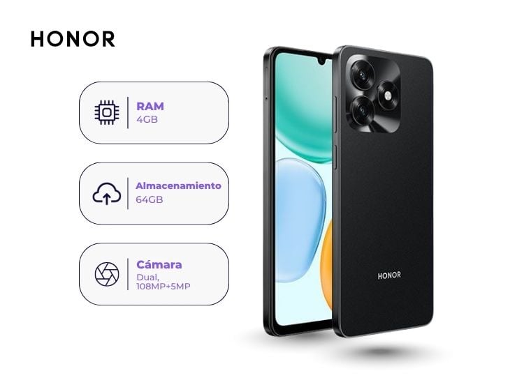HONOR X5C 64GB 4GB RAM NEGRO - 1