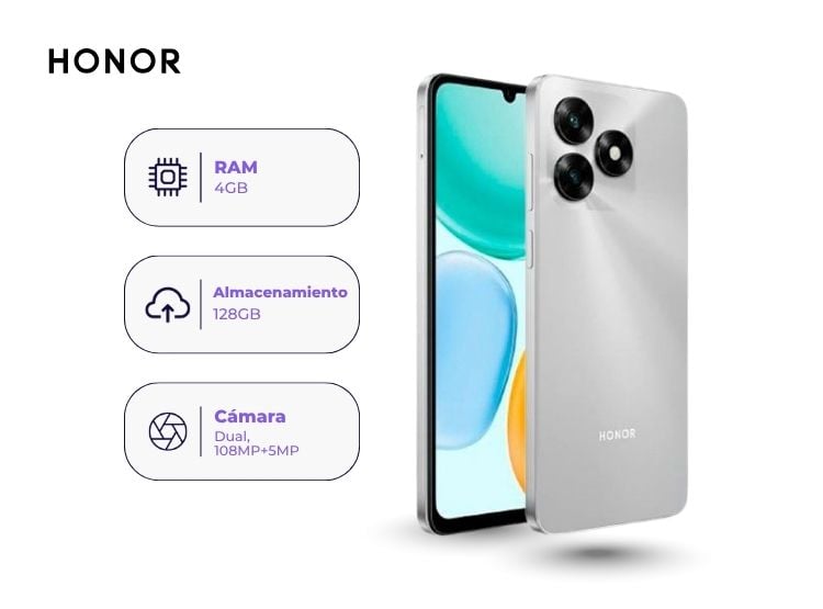 HONOR X5C 128GB 4GB RAM PLATA - 1